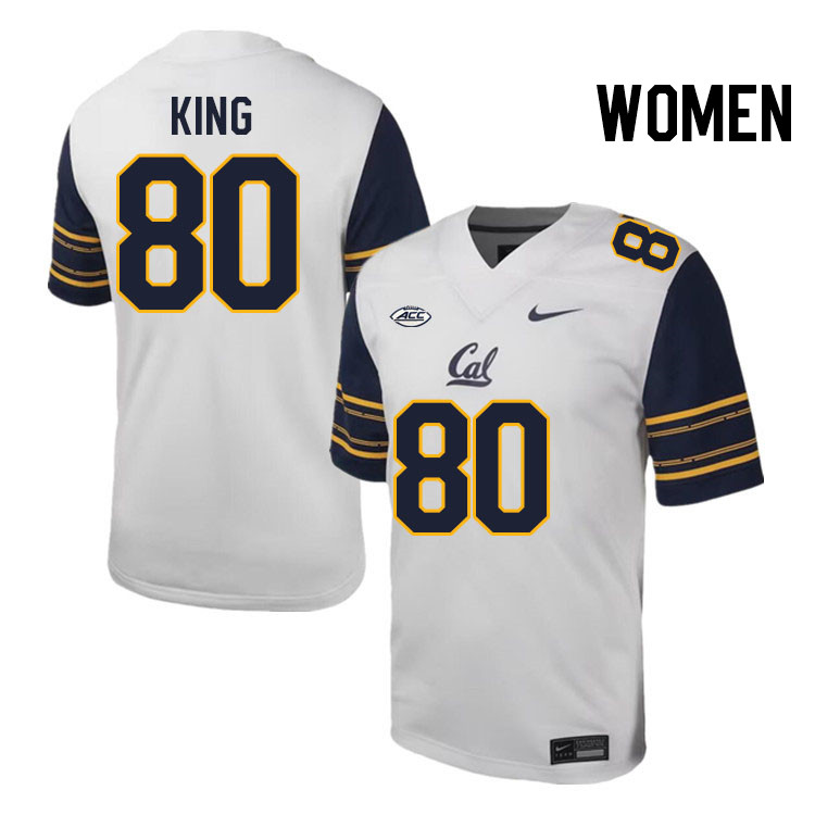 Women #80 Jordan King California Golden Bears ACC Conference College Football Jerseys Stitched Sale-